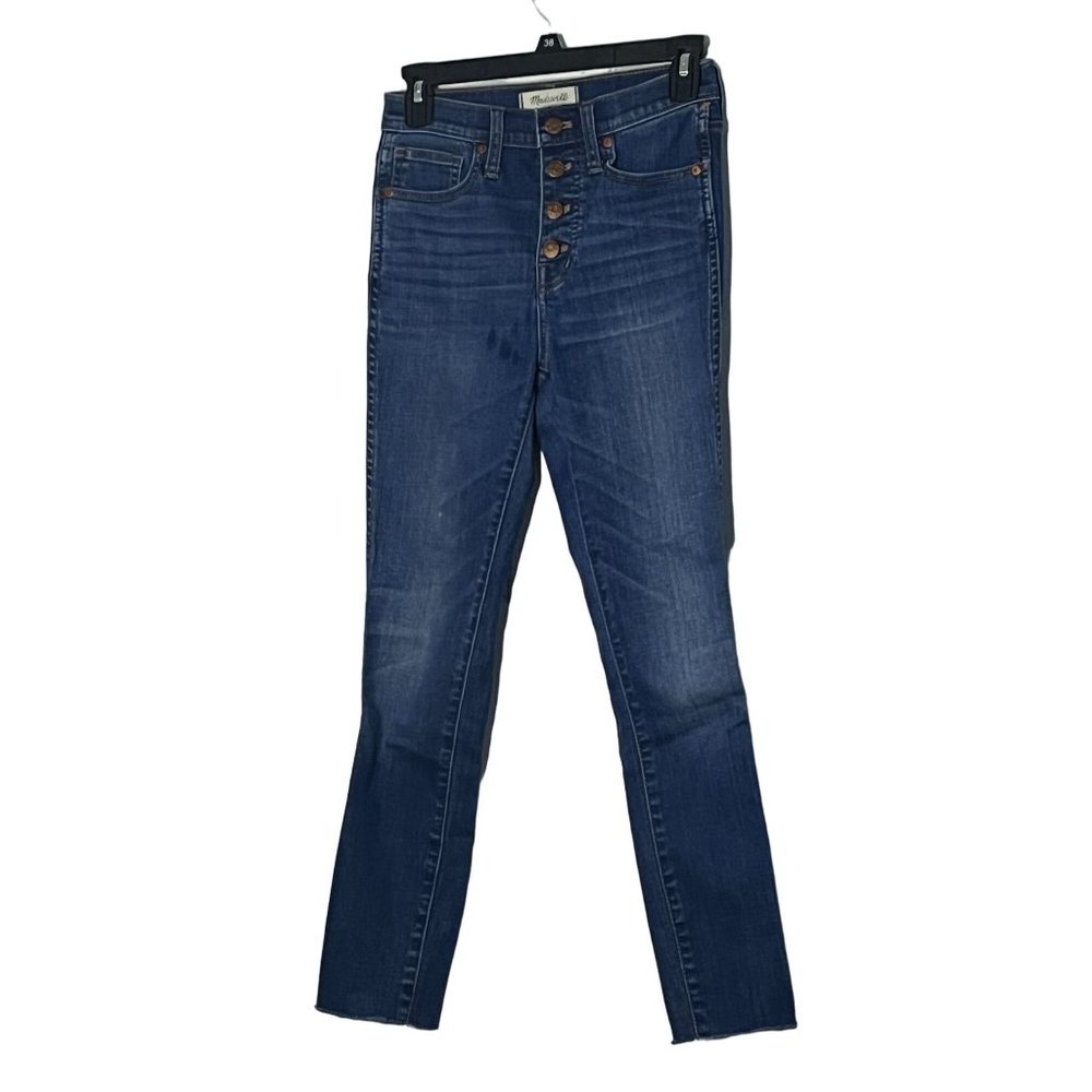 Women's Madewell 10" High Rise Skinny Crop Jeans Size 24 with fringe bottoms